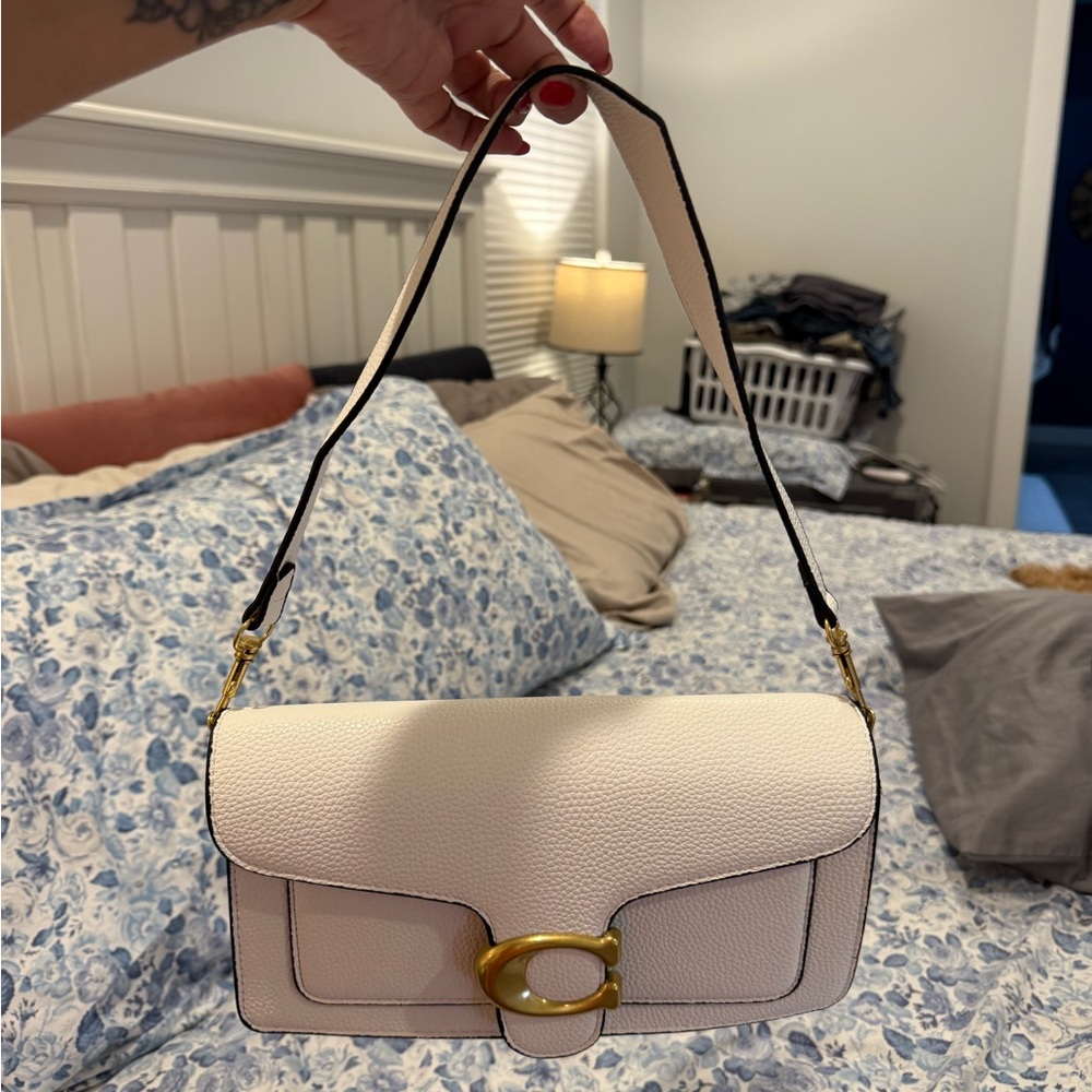Coach White Clutch with Gold Accent
